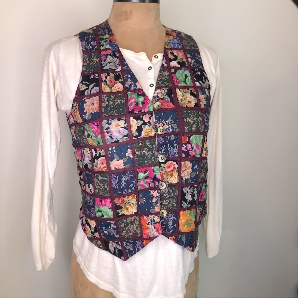 Vintage Patchwork Cotton Vest - image 1